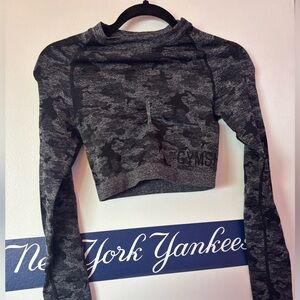 Gymshark Women's Camouflage Long Sleeve Crop Top